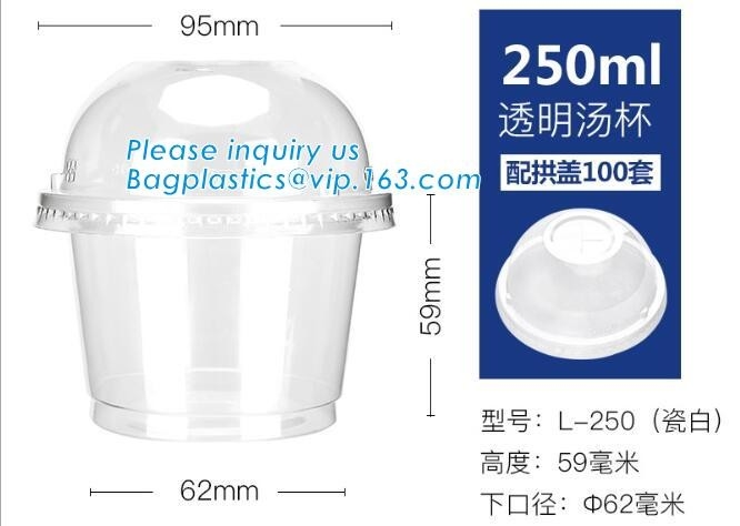 la taza amistosa de papel de la sopa del eco biodegradable del 100% con la tapa del PLA, Pla disponible del papel de la sopa cubrió las tazas que empaquetaban, bagplastics