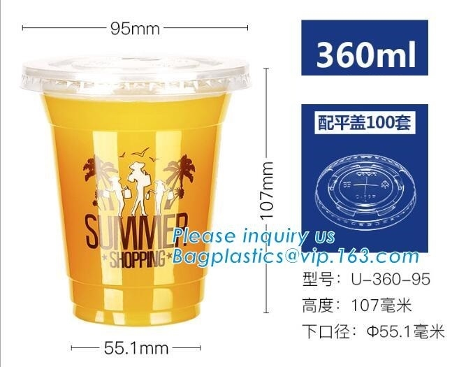 tazas biodegradables respetuosas del medio ambiente biodegradables de la maicena CPLA del 4-17oz100%, tapa amarilla abonable de la taza de 90m m CPLA para 10 12