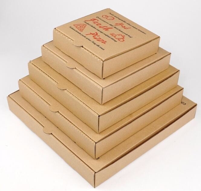 La caja de papel de encargo de la pizza de Logo Food Delivery Packing Rectangular del precio a granel, modificó el llano revestido del cartón para requisitos particulares de Kraft blanco
