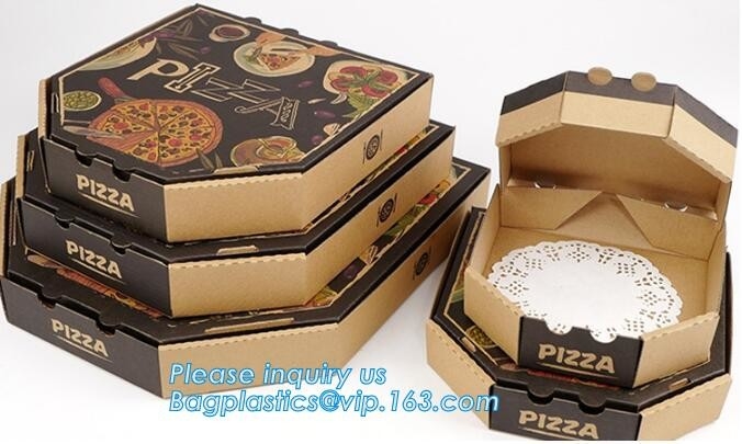 La cartulina acanalada impresa aduana al por mayor recicla el fabricante de la caja de la pizza del papel, arte plano plegable Pac del espacio en blanco del embalaje