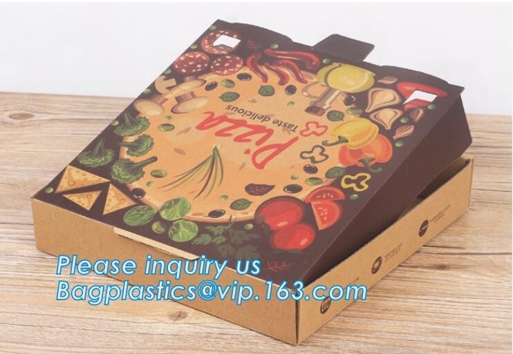 Caja acanalada del cartón de la caja de papel barata de la pizza con el logotipo impreso, pizza impresa de encargo personalizada de la galleta del papel de la caja del cartón