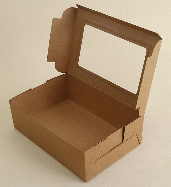 Cajas de papel de encargo de Kraft de la pizza de la caja del acondicionamiento de los alimentos del almuerzo de la impresión del nuevo producto, plegamiento de papel disponible lu de la caja de papel de Kraft