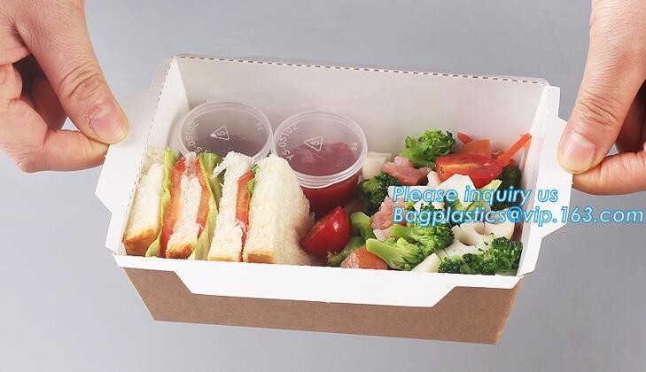 Caja de Kraft Rose Luxury Packaging Paper Lunch para el compartimiento de Bento Malaysia Disposable 3 que dobla la hamburguesa Creativ de los alimentos de preparación rápida