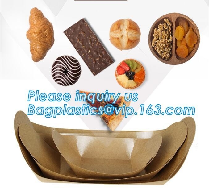 Bandeja marrón disponible de la comida del papel del barco del papel de Kraft, el último bagease de las bandejas del barco del papel del doblez de la comida de la cartulina de la categoría alimenticia del diseño