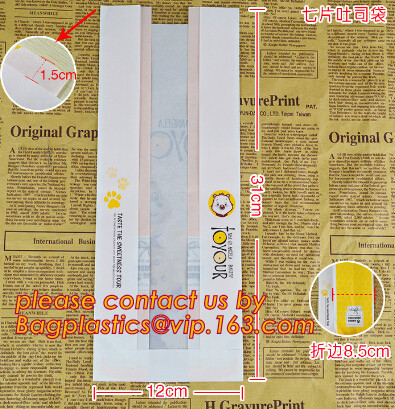 La comida profesional Opp seguro que las bolsas de papel claras de la ventana en offset la impresión, parte inferior del bloque del OEM empaqueta los bolsos de Tin Tie White Paper con