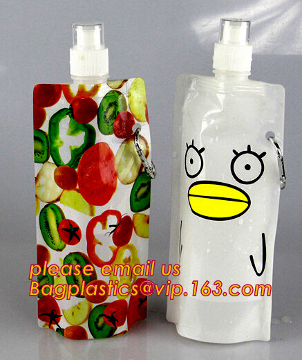 Bolso plegable modificado para requisitos particulares de la botella de agua/de agua de los deportes del logotipo/bolso plegable para el viaje, botella de agua plegable/bolso de agua del plegamiento