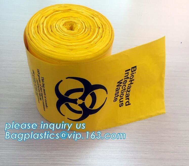 Bolsos inútiles clínicos biodegradables del PLA, bolso inútil médico, cuesta biodegradable resistente de los bolsos de basura de la basura de la basura del biohazard