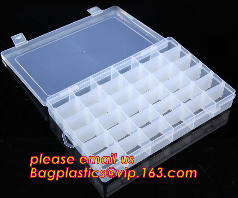 Caja de almacenamiento plástica ajustable para el clavo Art Design Decoration, cosméticos plásticos multifuncionales creativos cas de la caja de almacenamiento