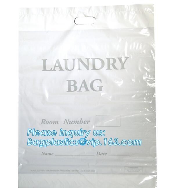 Bolso embalado polivinílico del lazo respetuoso del medio ambiente biodegradable del algodón para el lavadero usado en el hotel, bolsos de lazo del viaje que llevan