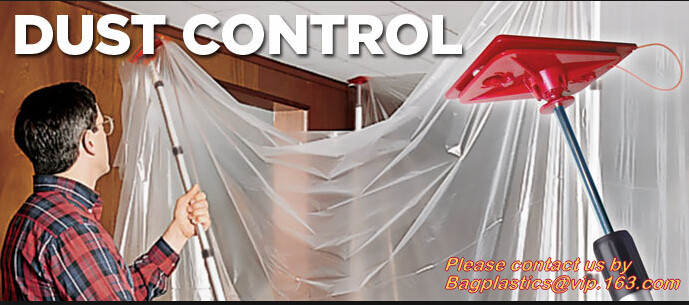 Películas protectivDustless de la protección de Warehouse PE de la alfombra para la eliminación del polvo, color plástico los 2mx100m del negro de la película de los constructores de la hoja,