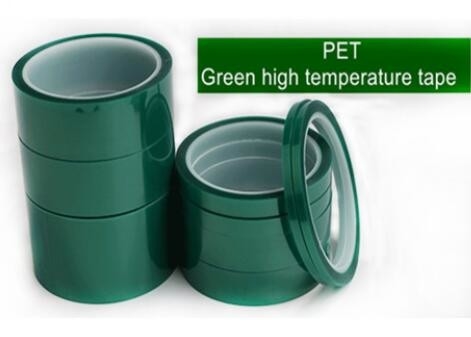 La capa a prueba de calor de electrochapado adhesiva del polvo del ANIMAL DOMÉSTICO de la cinta del silicón verde del poliéster graba la cinta adhesiva verde