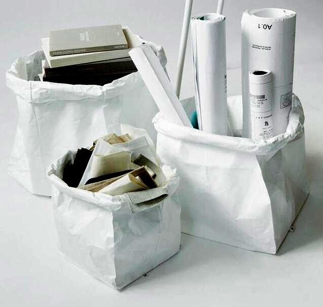 la cesta organizada tyvek blanco amistoso del eco, bolso del almacenamiento del lavadero del hogar, la flor casera de la planta de la decoración impermeabiliza el pap lavable