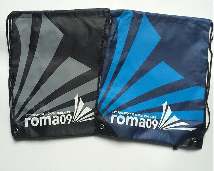 Bolsos de cierre de tira del poliéster de la mochila del lazo del gimnasio del deporte, bolsos de la mochila del lazo de Dacron, bagease, bagplastics
