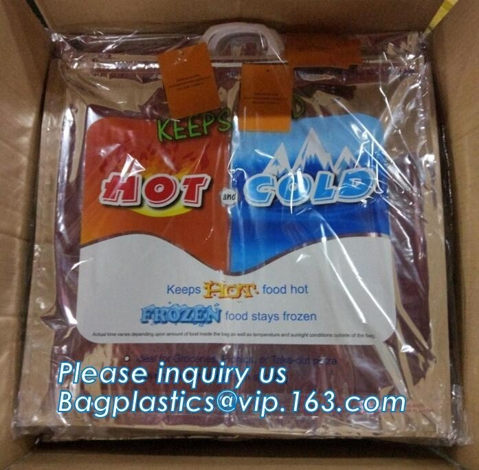La categoría alimenticia de encargo aisló el bolso termal de la pizza del papel de aluminio, refrigerador reutilizable b del material de aislamiento térmico del papel de aluminio