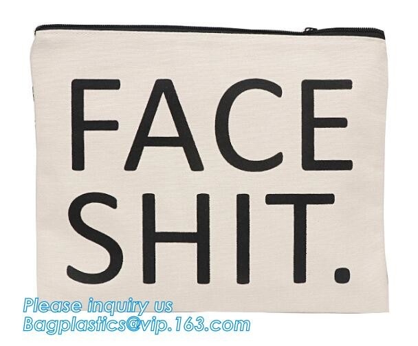 Venta al por mayor cosmética profesional de la bolsa de la cremallera de la lona del bolso, bolso del maquillaje de la etiqueta privada, bolso de la lona con bagplastics de la cremallera