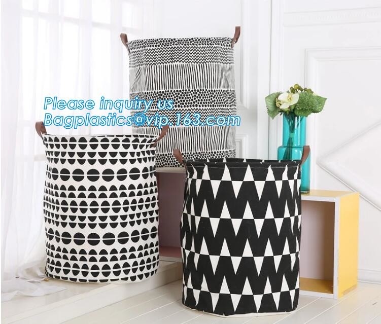 Lona impermeable plegable grande Toy Storage Basket, vagos lavables del pan de la tela respetuosa del medio ambiente de la lona del fabricante 100%cotton