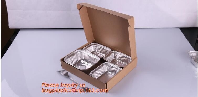 Envase de comida rectangular del papel de aluminio, entrega de los alimentos de preparación rápida de las líneas aéreas, recalentando, el cocer, asando, preparación de la comida, Togo