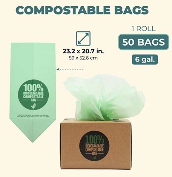 ¡Bolsos de basura abonablees favorables al medio ambiente de la maicena del 100%, PRECIO BAJO GARANTIZADO! La bolsa de plástico respetuosa del medio ambiente, el 100%