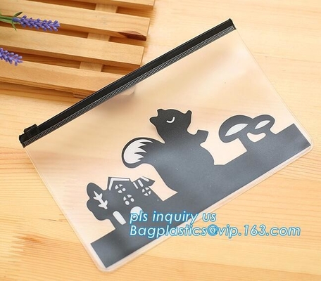 For Document or Swimwear pp plastic zip lock bag, zipper frosted PVC underwear packaging bag, slider k waterproof