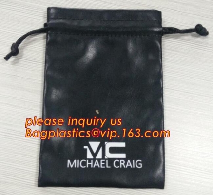 Promotional Pu Leather Fashion Large Drawstring Pouch Gift Bag,Cosmetic Pouch Promotional Make Up Organizer Bag With Dra