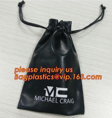 Promotional Pu Leather Fashion Large Drawstring Pouch Gift Bag,Cosmetic Pouch Promotional Make Up Organizer Bag With Dra