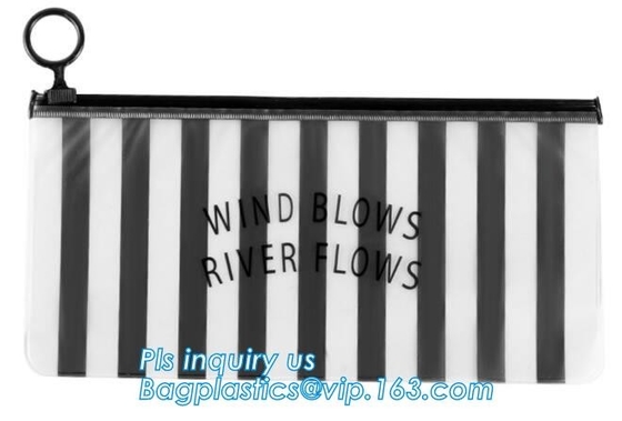plastic bag with zipper and slider for garment packaging, frosted swimwear PVC vinyl Bag with slider zipper, slider zipp