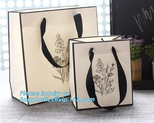 Paper Gift Bags With Handles Matte Tote Paper Bags, Shopping Bags, Kraft Bags, Retail Bags, Party Bags