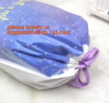 Biodegradable drawstring laundry poly bag,Cotton string LDPE plastic laundry bag custom poly bag drawstring bag bagease